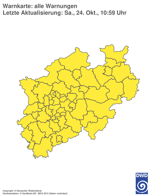 Current weather warning map: Nordrhein-Westfalen